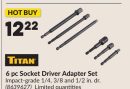 6 pc Socket Driver Adapter Set