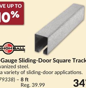 16-Gauge Sliding-Door Square Tracks 8 ft