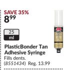 PlasticBonder Tan Adhesive Syringe