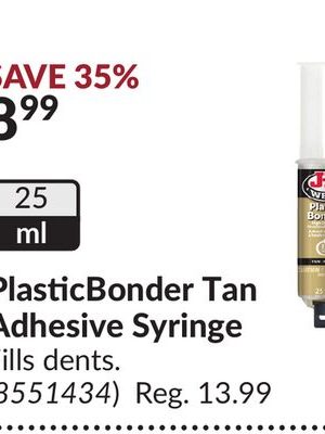 PlasticBonder Tan Adhesive Syringe