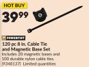 120 pc 8 in. Cable Tie and Magnetic Base Set