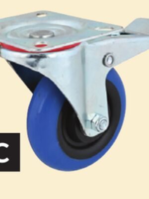 POWERFIST 4 in. Thermoplastic-Rubber Casters - Swivel with Brake