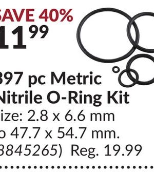 397 pc Metric Nitrile O-Ring Kit
