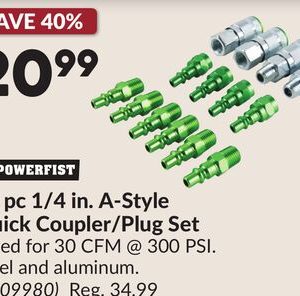 14 pc 1/4 in. A-Style Quick Coupler/Plug Set