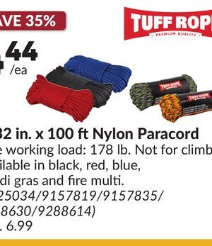 5/32 in. x 100 ft Nylon Paracord