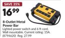 8-Outlet Metal Power Bar