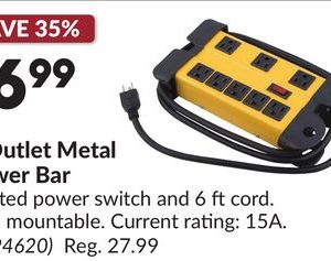 8-Outlet Metal Power Bar