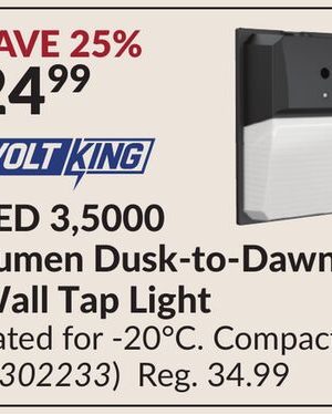 LED 3,5000 Lumen Dusk-to-Dawn Wall Tap Light