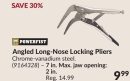 Angled Long-Nose Locking Pliers 7 in. Max. jaw opening: 2 in.