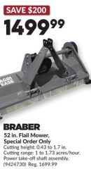 52 in. Flail Mower, Special Order Only