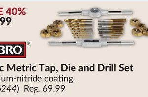 MIBRO 26 pc Metric Tap, Die and Drill Set
