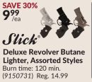 Deluxe Revolver Butane Lighter, Assorted Styles
