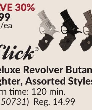 Deluxe Revolver Butane Lighter, Assorted Styles