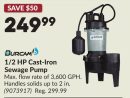 1/2 HP Cast-Iron Sewage Pump