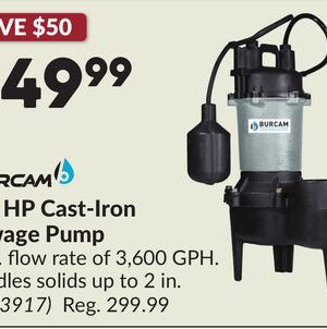 1/2 HP Cast-Iron Sewage Pump