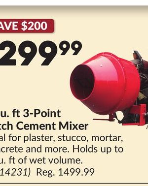 5 cu. ft3-Point Hitch Cement Mixer