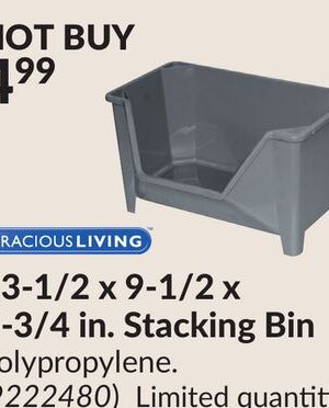 13-1/2 x 9-1/2 x 7-3/4 in. Stacking Bin