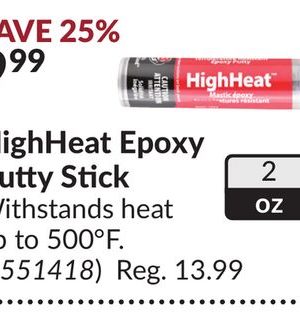 HighHeat Epoxy Putty Stick