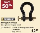 Straight Clevises 7/8 in. Working load limit: 16,000 lb.