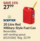 20 Litre Red Military-Style Fuel Can