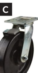 8 in. Phenolic Casters - Swivel with brake