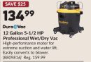 12 Gallon 5-1/2 HP Professional Wet/Dry Vac