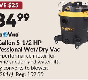 12 Gallon 5-1/2 HP Professional Wet/Dry Vac