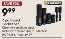 6 pc Impact Socket Set