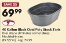 40 Gallon Black Oval Poly Stock Tank