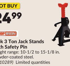 2 pk 3 Ton Jack Stands with Safety Pin