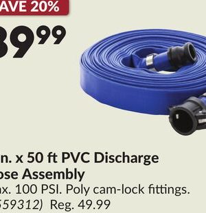 1 in. x 50 ft PVC Discharge Hose Assembly