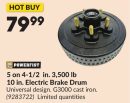 5 on 4-1/2 in. 3,500 lb 10 in. Electric Brake Drum