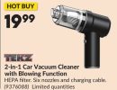 2-in-1 Car Vacuum Cleaner with Blowing Function