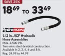 1/2 in. JICF Hydraulic Hose Assemblies
