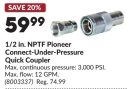 1/2 in. NPTF Pioneer Connect-Under-Pressure Quick Coupler
