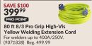 80 ft8/3 Pro Grip High-Vis Yellow Welding Extension Cord
