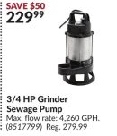 3/4 HP Grinder Sewage Pump