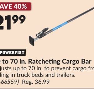 40 to 70 in. Ratcheting Cargo Bar