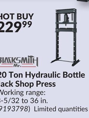 20 Ton Hydraulic Bottle Jack Shop Press