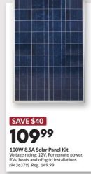 100W 8.5A Solar Panel Kit