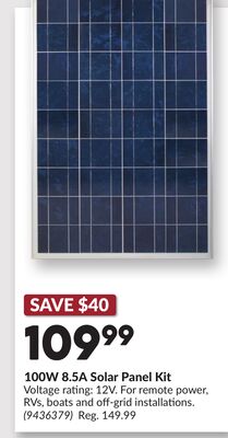 100W 8.5A Solar Panel Kit