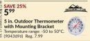 5 in. Outdoor Thermometer with Mounting Bracket