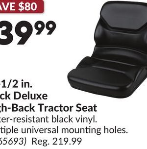 18-1/2 in. Black Deluxe High-Back Tractor Seat