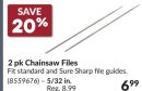 2 pk 5/32 in. Chainsaw Files