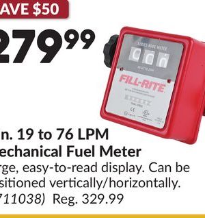 1 in. 19 to 76 LPM Mechanical Fuel Meter