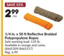 1/4 in. x 50 ft Reflective Braided Polypropylene Ropes