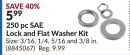 250 pc SAE Lock and Flat Washer Kit