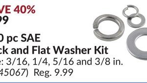 250 pc SAE Lock and Flat Washer Kit
