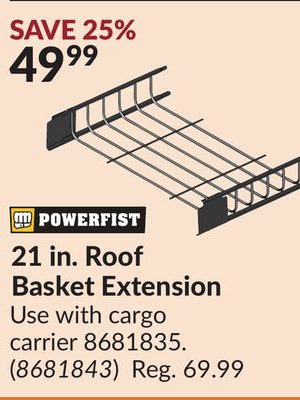 21 in. Roof Basket Extension