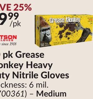 50 pk Grease Monkey Heavy Duty Nitrile Gloves Medium
